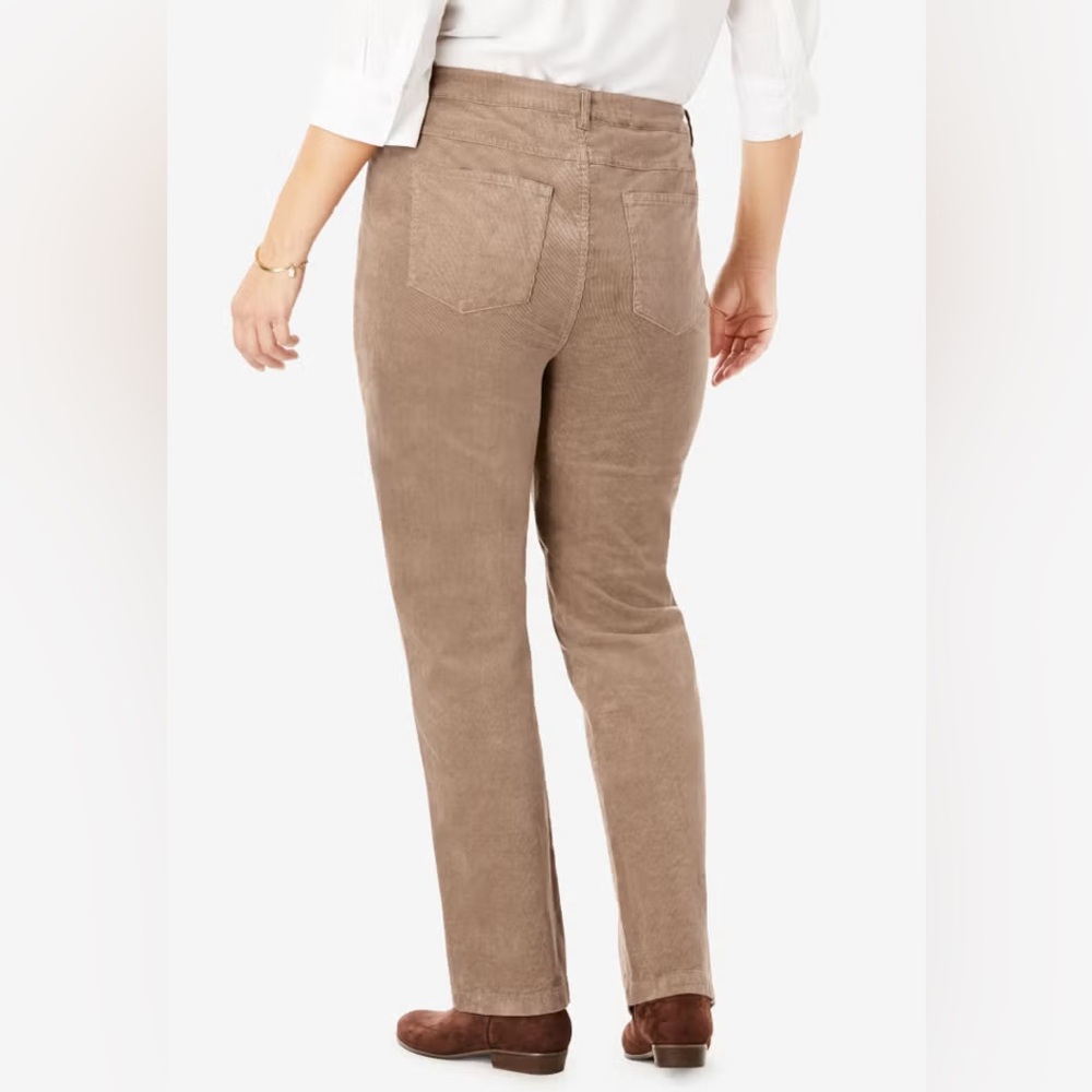 Woman Within Tan Corduroy Pants